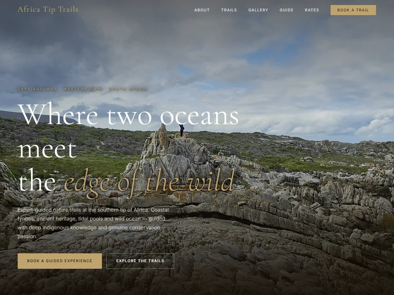 Africa Tip Trails website homepage